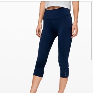 Lululemon fast and free crop 19” reflective size 4